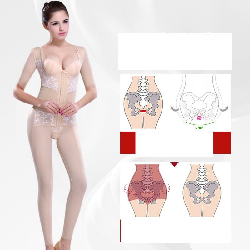 Damenbekleidung Body Manager Ganzkörper-Bauchgurt Armskulptur Langer Stil Körperformung Kleidung_voghion.com