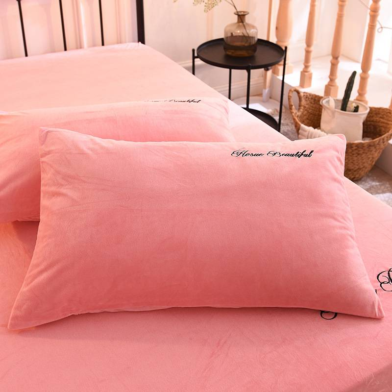 Federa per cuscino invernale in velluto, spessa e calda, per dormitorio studentesco, singola, 48x74 cm, con ricamo._voghion.com