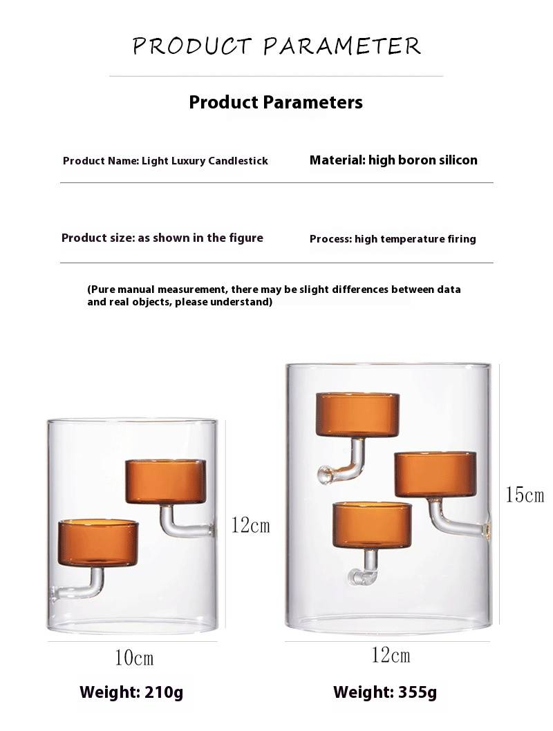 Hurricane Glass Candle Holder - Brown Windproof Cylinder Candle Stand For Romantic Dinner, Home Decor & Gift_voghion.com