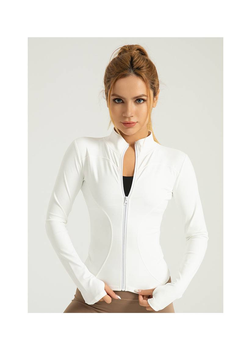 Chaqueta deportiva para mujer, transpirable, ajustada, sin costuras, para exteriores, yoga, entrenamiento y running._voghion.com