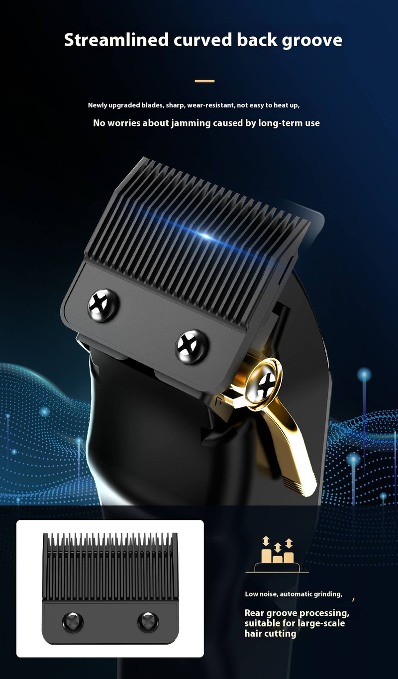 Professional Metal Hair Clipper With LED Display - Cordless Electric Trimmer For Precision Haircuts_voghion.com