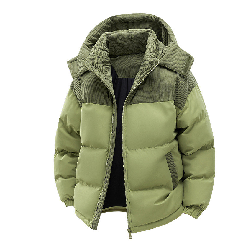 Verdickte Winterjacke für Herren und Damen mit abnehmbarer Kapuze – gemütlicher, mit Fleece gefütterter Baumwollmantel für Teenager und Erwachsene_voghion.com