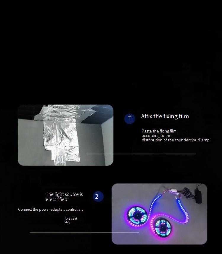 RGB Smart Thunder Cloud LED-lamp met geluidsregeling - DIY Escape Room, Bar, Gaming & Live Streaming Sfeerverlichting_voghion.com