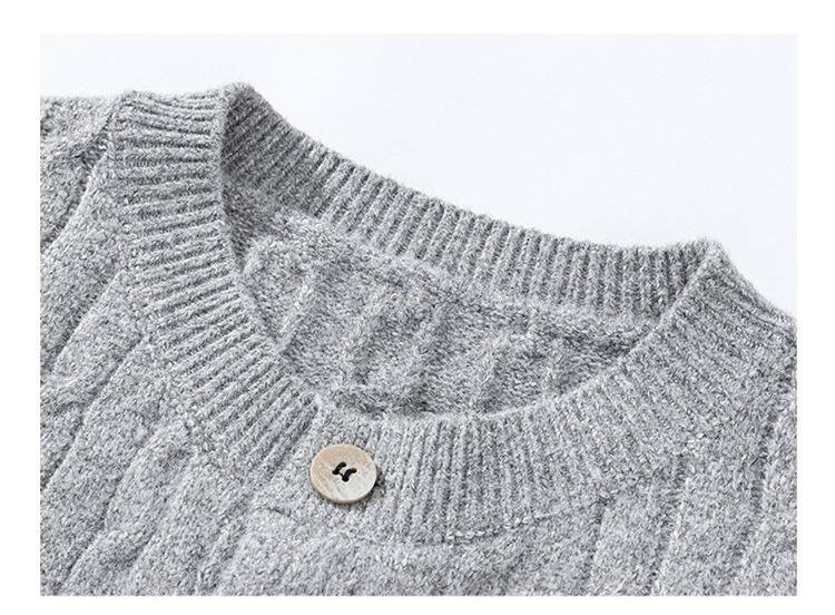 Cardigan masculino de cor sólida - malha casual slim fit com design de botão único, pulôver leve e estiloso para uso diário_voghion.com