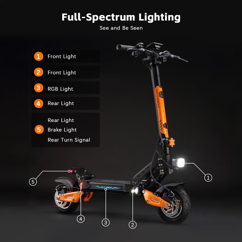 Halo KnightT102 Electric Scooter For Adult 1200W 10'' With 52V 21Ah Battery_voghion.com