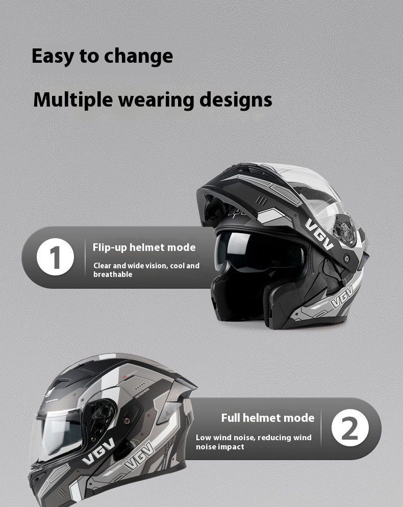 Casco da moto modulare certificato DOT e 3C - Casco integrale flip-up con doppia visiera per uomo e donna, calotta in ABS, vari colori e taglie (M-2XL)_voghion.com