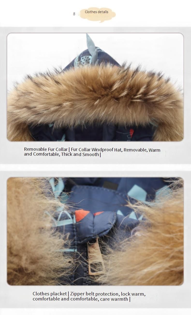 Dinosaur Print Kids Down Jacket & Snowsuit Set - Warm Winter Coat For Boys & Girls Ages 1-6, 90% White Duck Down Filling_voghion.com