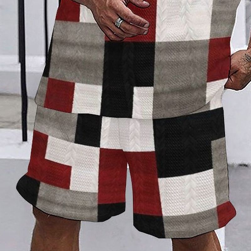 Tecnologia di abbigliamento maschile, stampa 3D, maglietta estiva a maniche corte con scollo rotondo da uomo, pantaloncini casual larghi_voghion.com