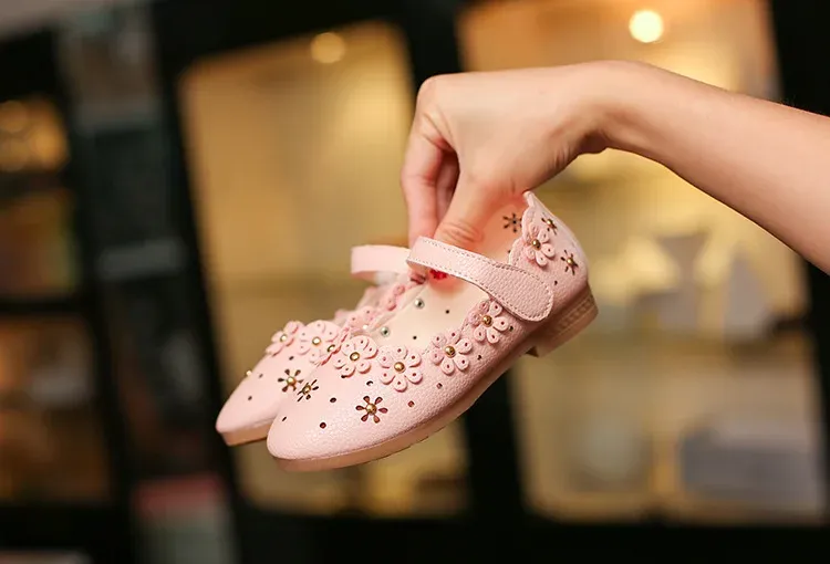 Bambini Bambino Bianco per Festa di Nozze Moda Principessa Scarpe in Pelle con Fondo Morbido Bambini Grandi Ragazze Fiore Appartamenti_voghion.com