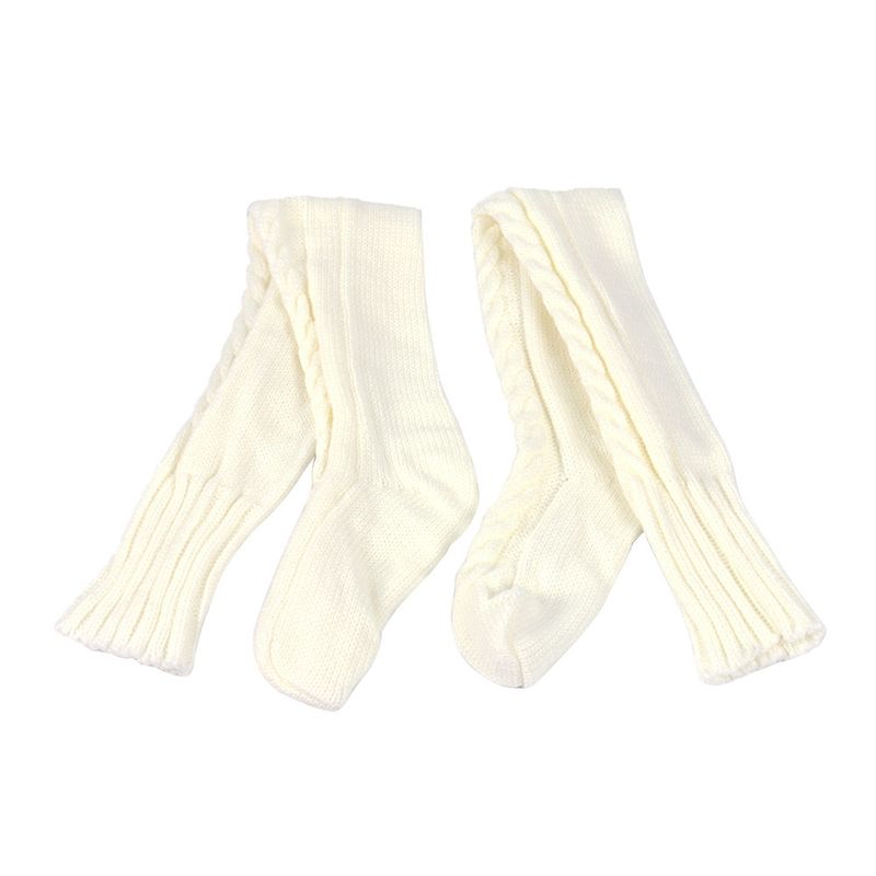 Unisex Overknee-Socken aus Flor, dicke Woll-Bodensocken für Damen, Fußwärmer, gestrickt, lange Overknee-Socken_voghion.com