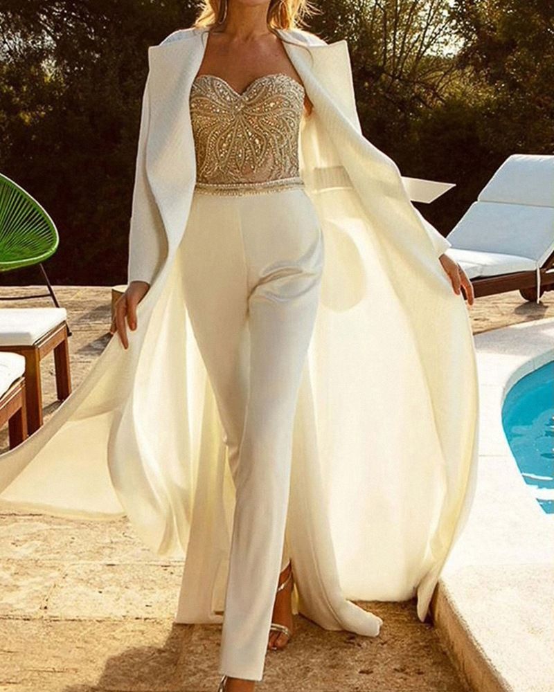 Women's Clothing New Women's Wrap Chest Sexy Sleeveless Embroidered Sequin Trousers New Jumpsuit_voghion.com