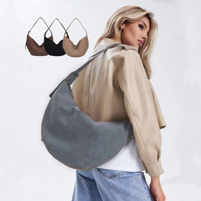 Bolso de hombro vintage para mujer: bolso bandolera de piel sintética de gran capacidad con cierre de cremallera, diseño clásico acolchado para uso diario._voghion.com