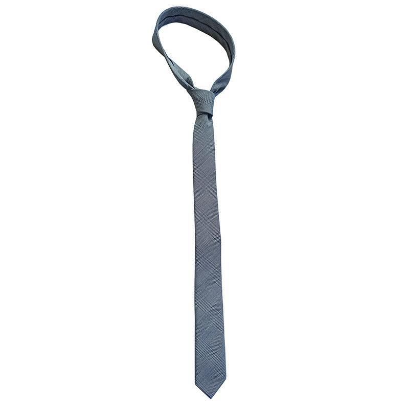 Cravatta casual stretta da uomo, 6 cm, stile retrò britannico, in lana, grigia, formale, nera, versatile, pied de poule_voghion.com