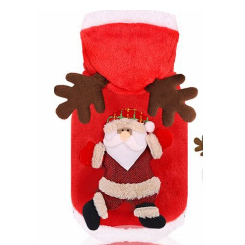 Pet Christmas Tree Santa Claus Reindeer Flannel Clothes_voghion.com