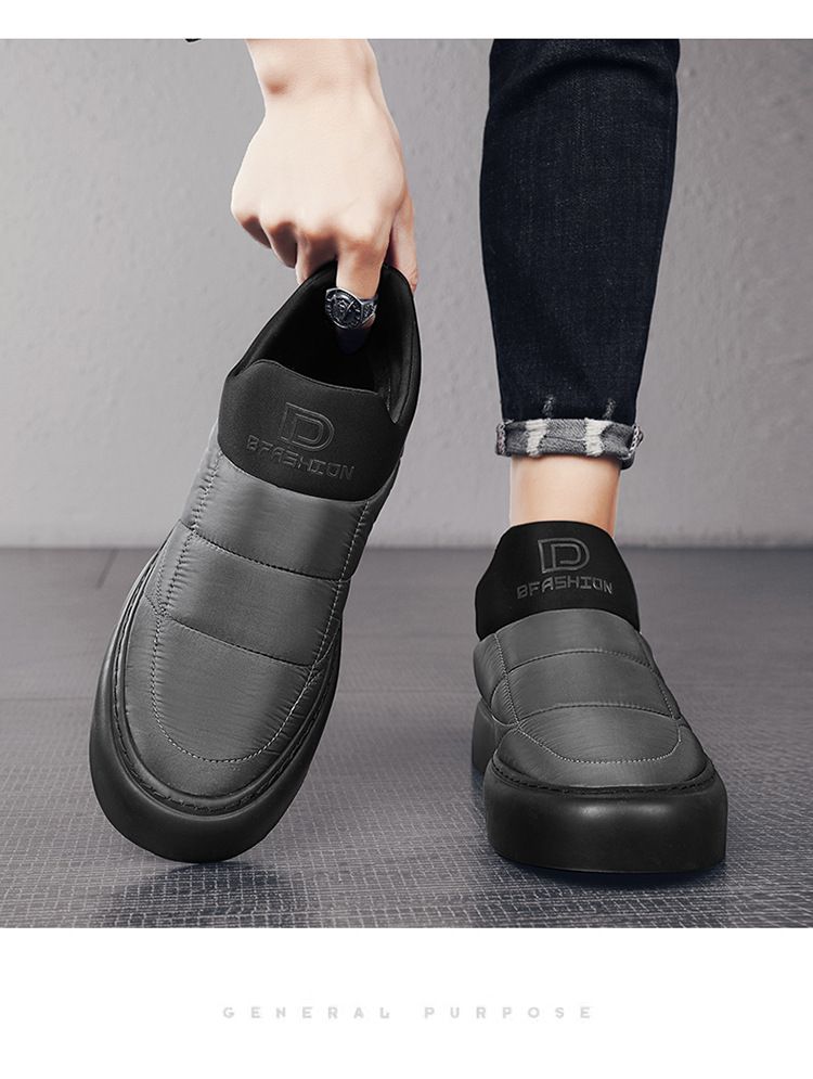 Men's winter cold resistant cotton with plush insulation and down inside, waterproof board for teenagers, soft soled_voghion.com