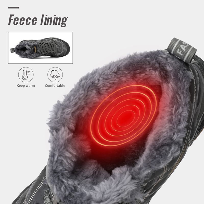 Men's Snow Boots Fur ed Ankle Booties Outdoor Anti-slip Waterproof Boot Unisex Comfortable Warm Sneakers 2024_voghion.com
