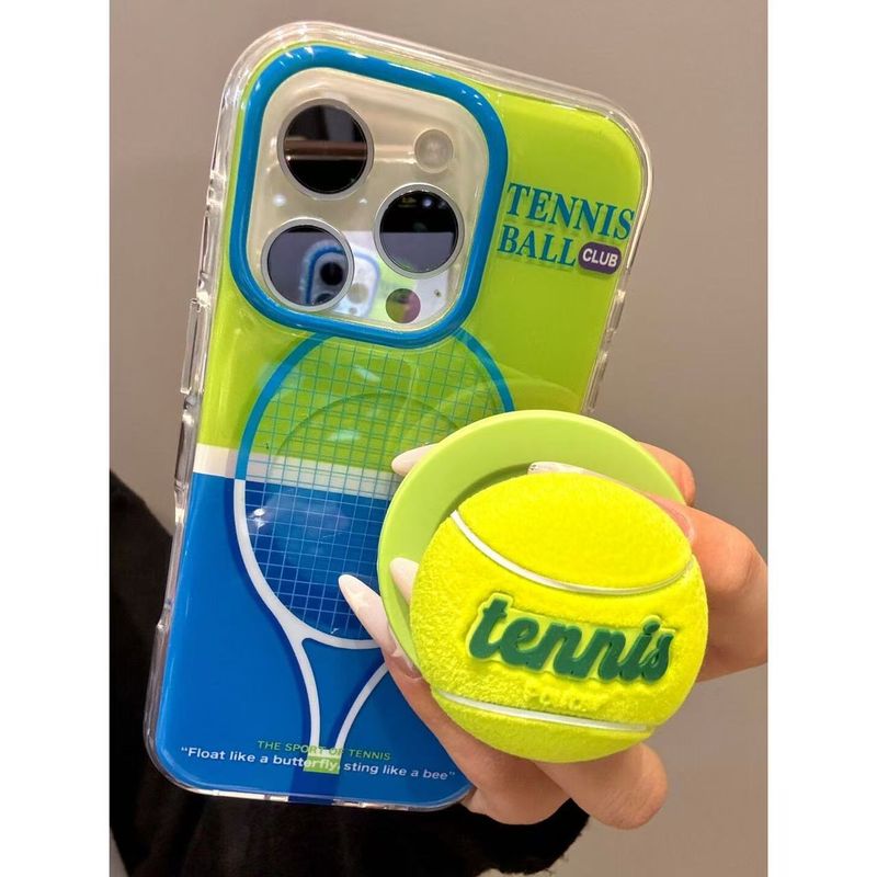 TechGlobe Fun Summer Green And Blue Patchwork Tennis Magnetic Stand compatibile con la custodia per iPhone 16 Max 15 Pro_voghion.com