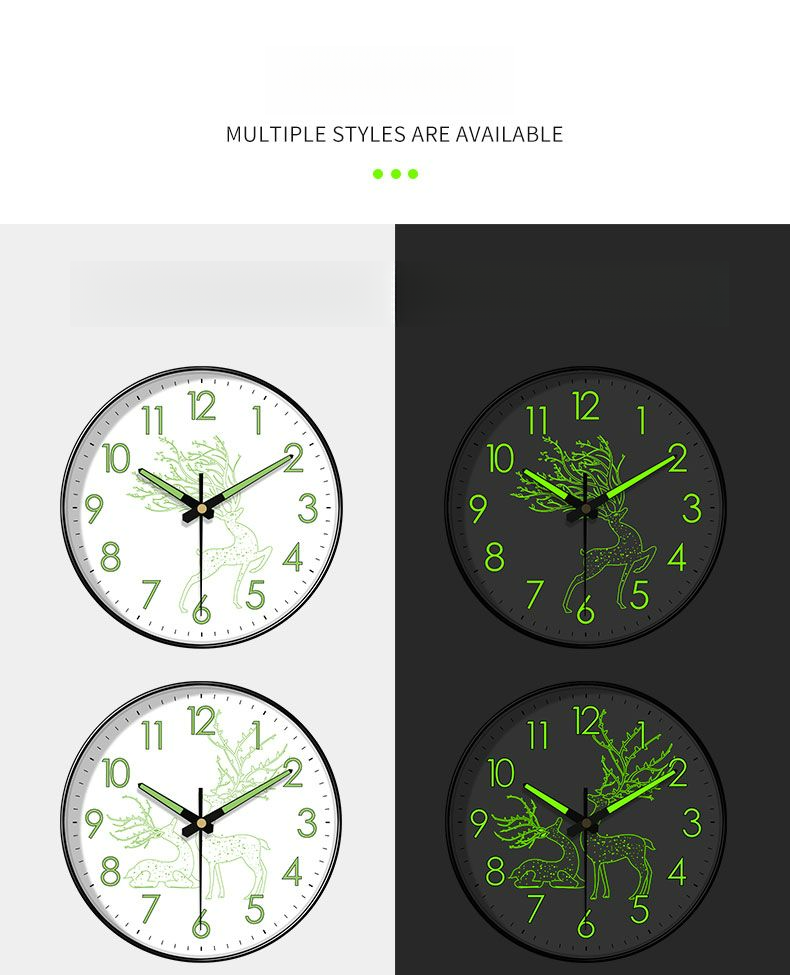 Orologio da parete luminoso personalizzato per soggiorno e camera da letto, orologio al quarzo, silenzioso, semplice, creativo e moderno_voghion.com