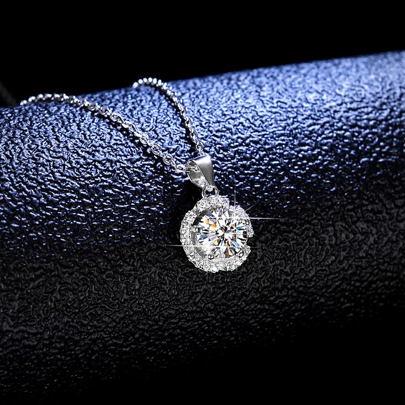 Tancise Luxe Persoonlijkheid Zilveren Moissanite Hanger Ketting Dames Classic Tide Party Gift_voghion.com