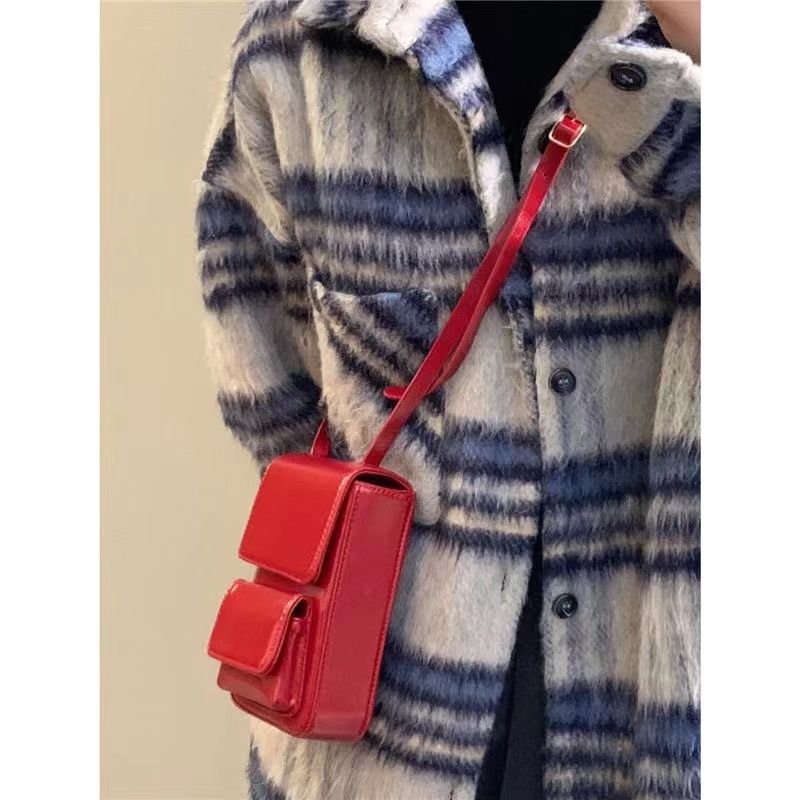 Mini sac à bandoulière rouge pour téléphone portable version coréenne, niche printemps/été pour appareil photo, nouveau modèle pour femme 2024_voghion.com