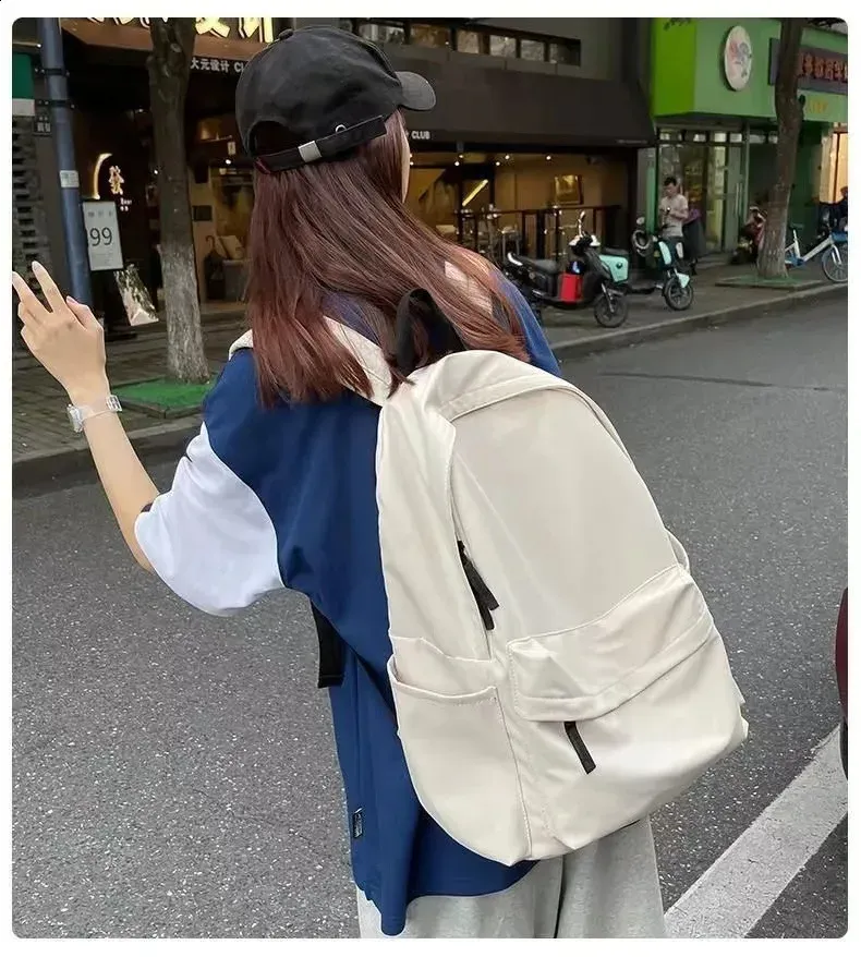 Zaino versatile nero grigio bianco rosso di alta qualità, grande capacità, borsa da viaggio impermeabile, lavabile, in nylon, per computer, unisex_voghion.com