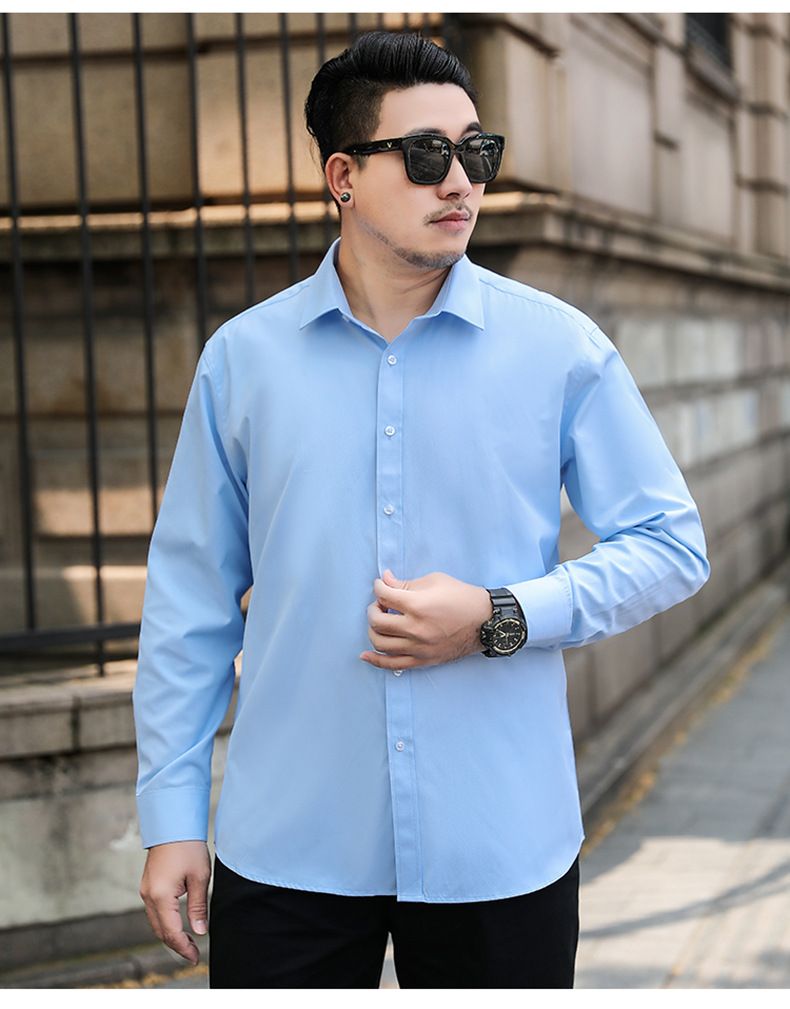 Herrenbekleidung Businesshemd Herren Langarm Übergröße Hemd Twill Professionelle Arbeitskleidung Zoll Hemd_voghion.com