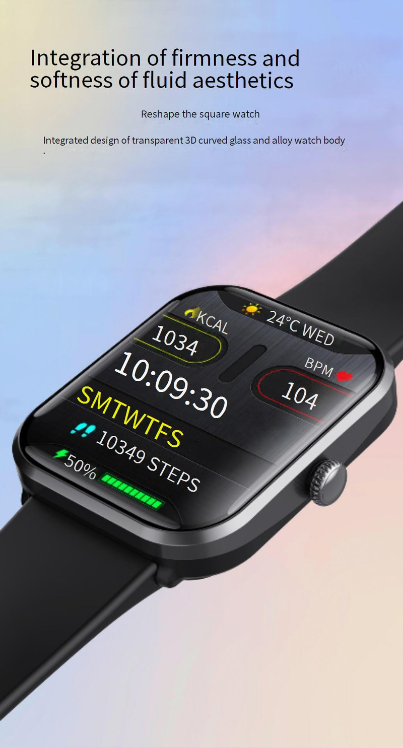 Smart Watches F96 Bracelet SOS Alarm Heart Rate Blood Pressure Body Temperature Bluetooth Call Non Invasive Blood Sugar Measurement Smart Watch_voghion.com