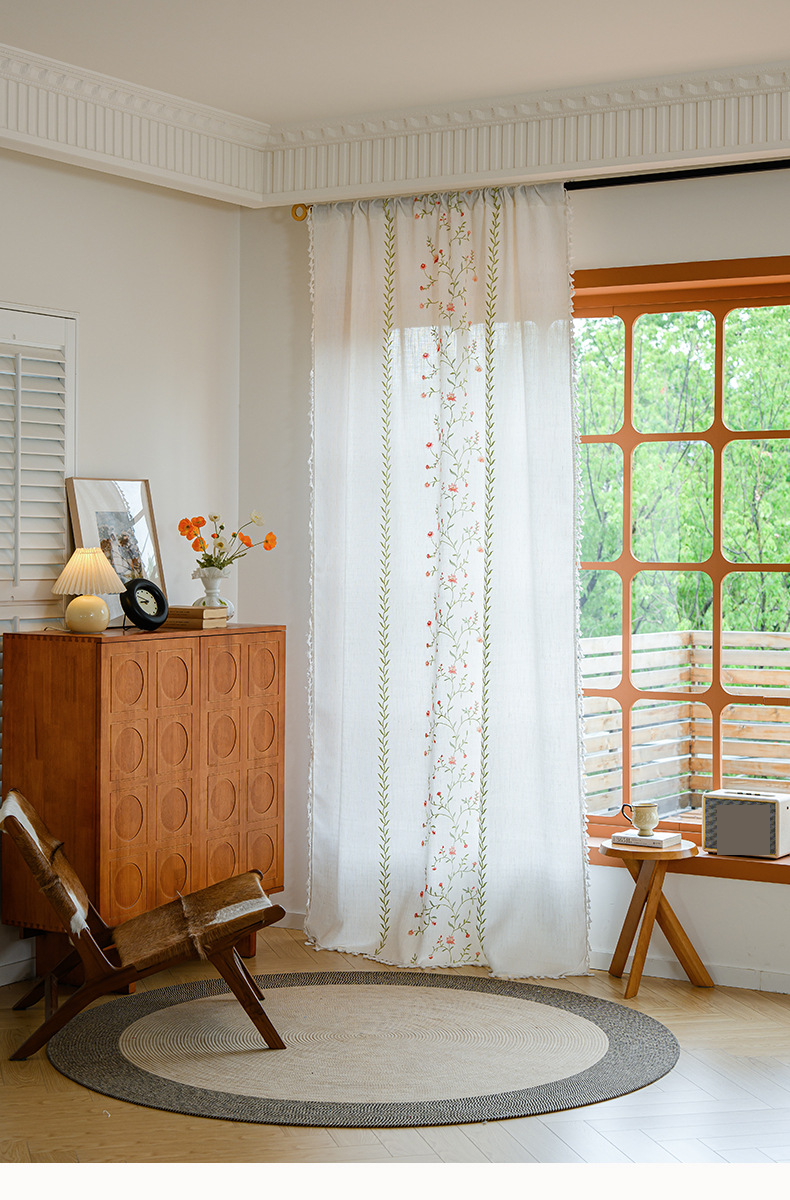 Cotton And Linen Semi Blackout Curtains Simple Modern Small Short Curtains Bay Window Curtains Kitchen Balcony Bedroom Partition Decoration_voghion.com
