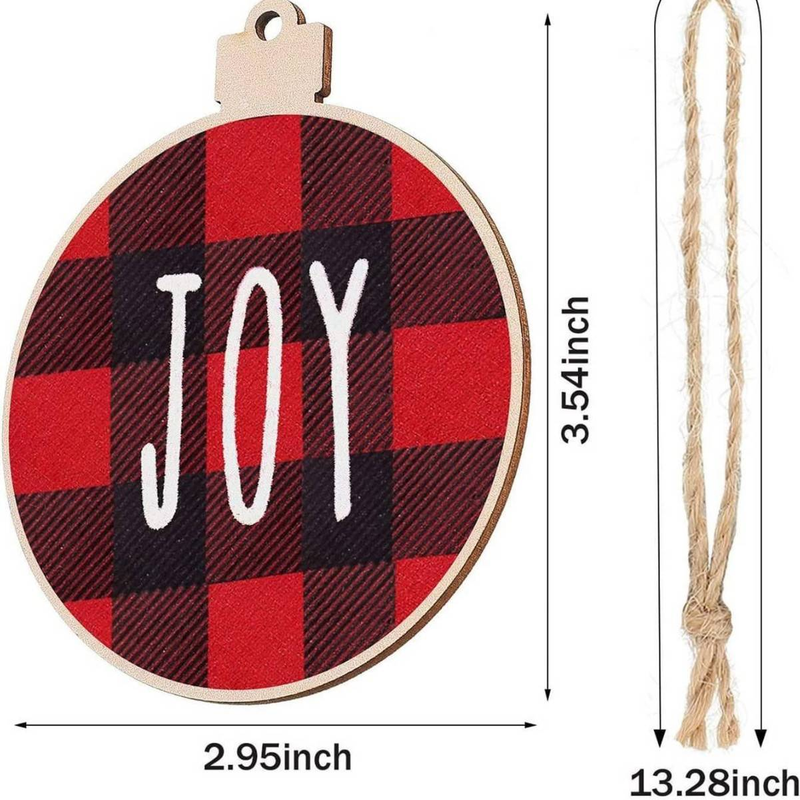 Christmas Decorative Wood Chip DIY Pendant, Christmas Party Gift Wooden Pendant With A Tag_voghion.com