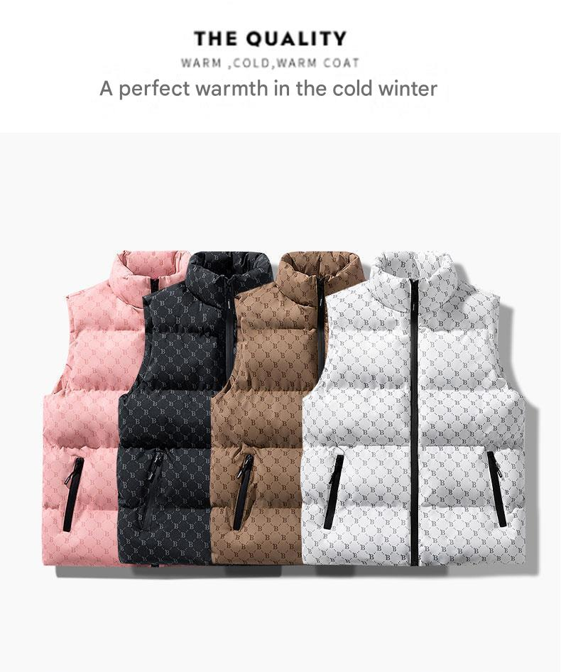 Herrenbekleidung Pufferweste für Herren mit B-Logo – Gesteppte ärmellose Jacke mit Reißverschlusstaschen (unverzichtbar für warme Wintertage)_voghion.com