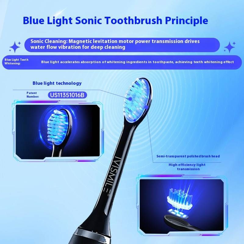 Elektrische Schallzahnbürste mit Magnetschwebetechnik – 4 Modi, 39.000 U/min Tiefenreinigung, 50-Tage-Akku, UV-beschichtet (Schwarz/Weiß)_voghion.com