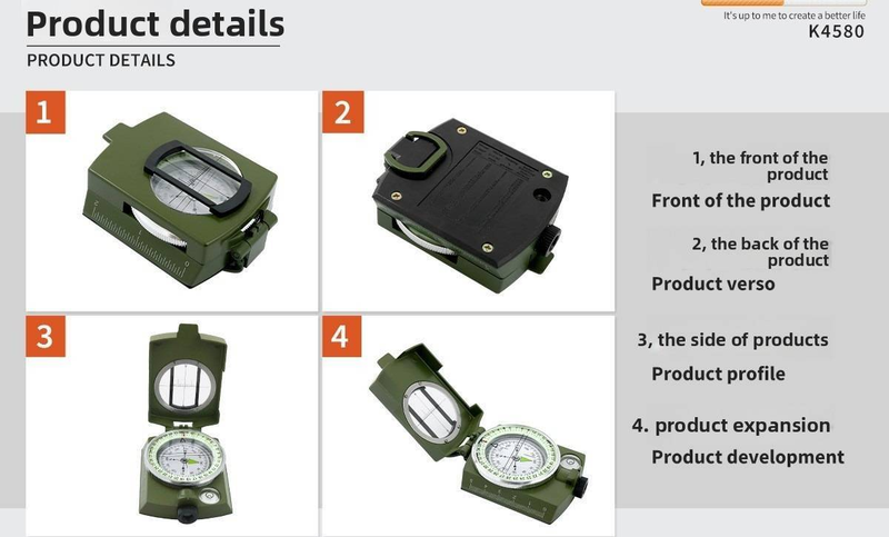 Source Manufacturer American Outdoor Multifunctional Compass High Precision Professional Camping Luminous North Needle_voghion.com