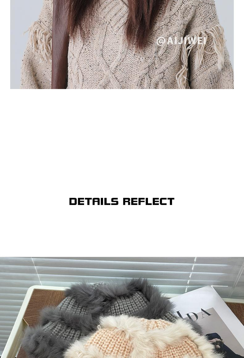 Rabbit Hair Knitted For Women In Autumn And Winter, Warm Woolen Hat, Cold Resistant Plush Bun, Small Fur Fisherman's Hat_voghion.com