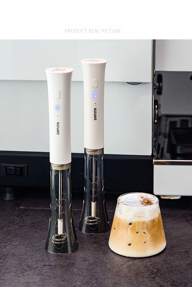 Elektrischer Kaffee Latte Art Automatischer Aufschäumer Freihändiger Milch Schneebesen Rührstab_voghion.com