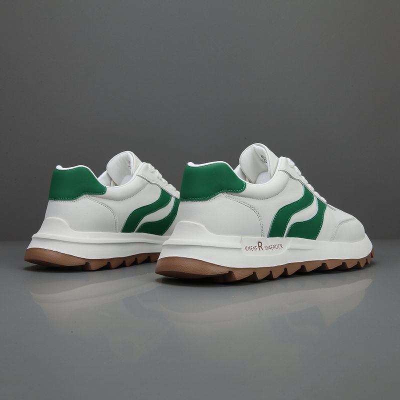 Pantofi sport germani cu toc plat, din piele, cu vârf rotund și model patchwork, din dantelă și piele de vișinie_voghion.com