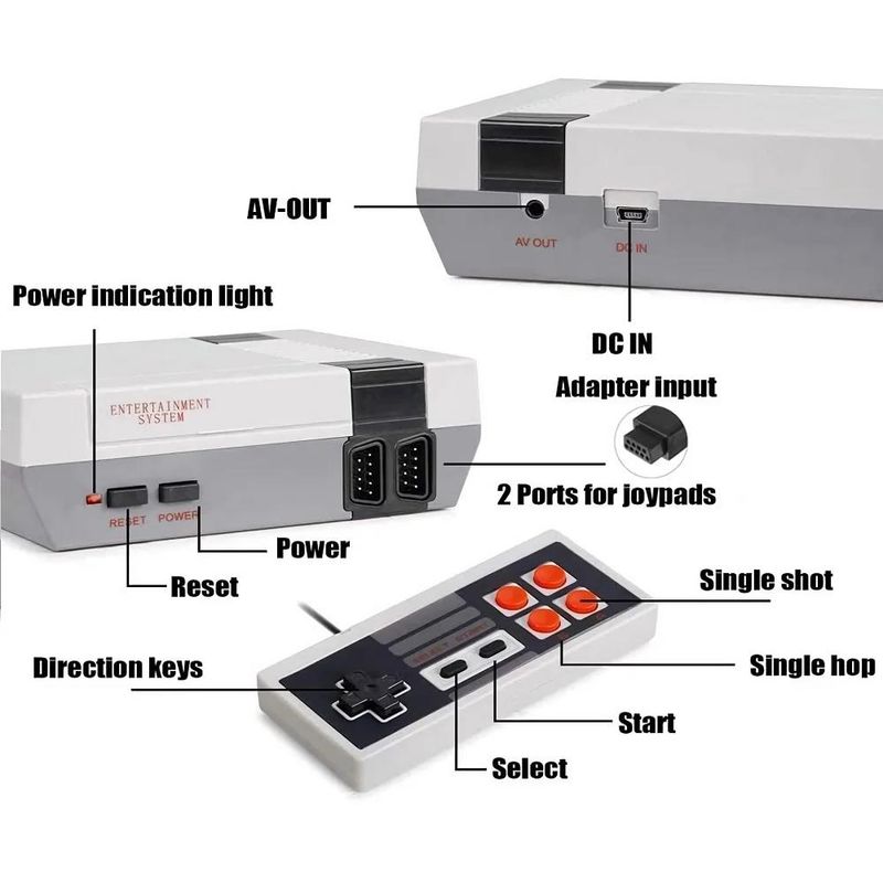 Mini consola AV portátil de mano con 620 juegos clásicos de 8 bits integrados, ideal para niños y como regalo._voghion.com