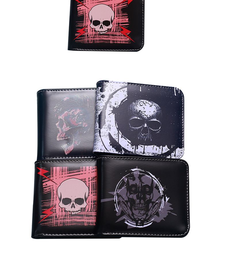 Men's Wallet Wallet Retro Demon Skull Short Small Wallet Portable Fashion Clutch Coin Purse._voghion.com