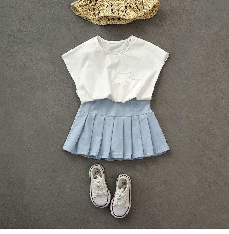 Fustă plisată pentru fete Mother&Kids, rochie de vară pentru copii cu pantaloni de siguranță, fustă subțire pentru copii de talie medie și mică_voghion.com