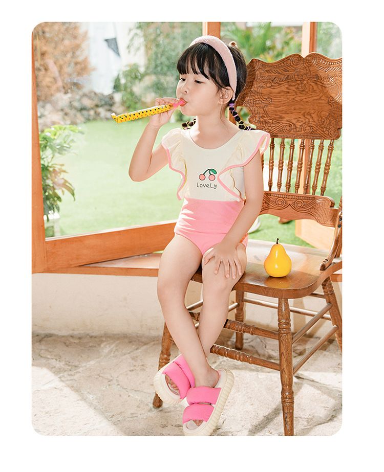 Vêtements pour bébé, maillot de bain une pièce pour enfants, maillot de bain mignon cerise en petit enfant, maillot de bain pour bébé fille_voghion.com
