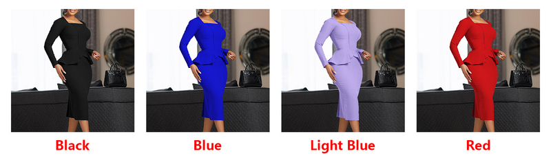 Women's Autumn And Winter New Long-sleeved OL Temperament Elegant Ruffled African Dress_voghion.com