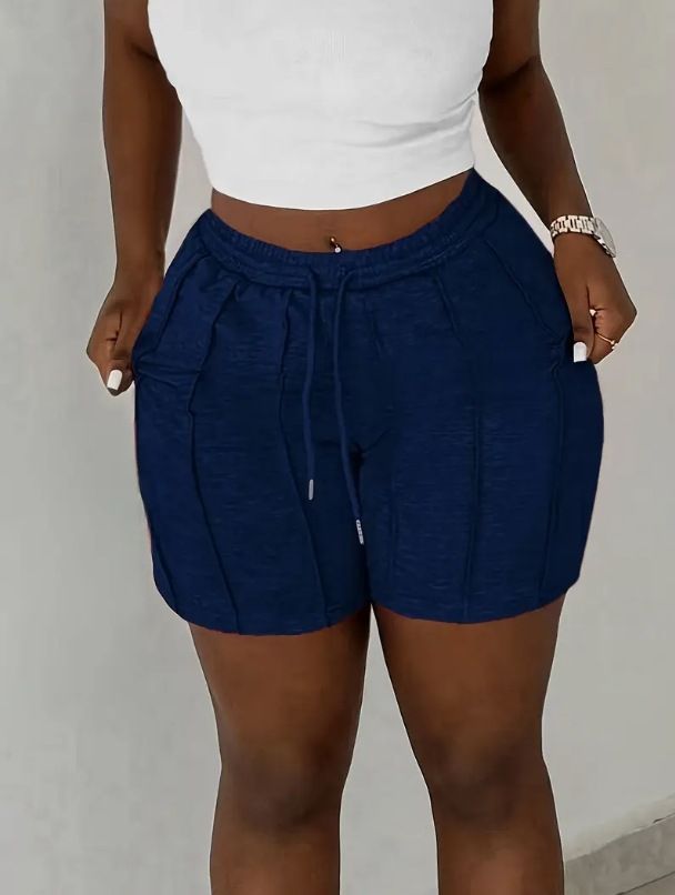 Vêtements pour femmes, loisirs d'été, sports, shorts à plis cure-dents sur le devant, pantalons de cyclisme, pantalons de sport, shorts gris clair_voghion.com
