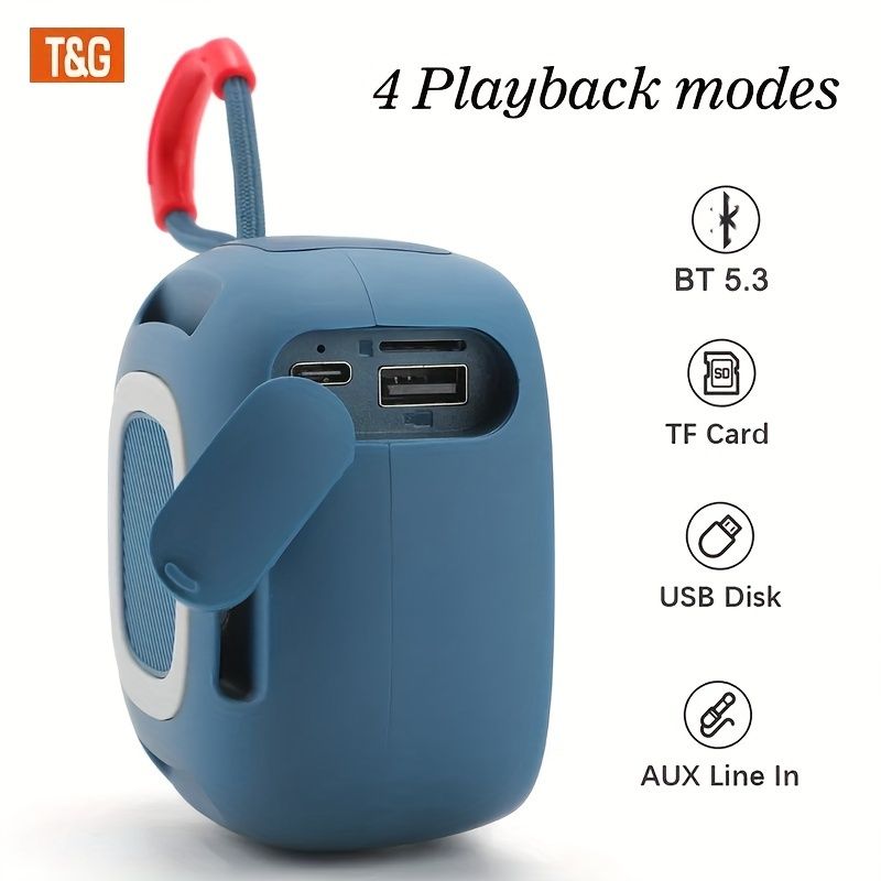 TG659 Mini Trådlös Högtalare, TWS 5.3, TF-kortplats, Inbyggd Mikrofon, USB Typ-C Laddning, Bärbar För Utomhus- Och Festbruk_voghion.com