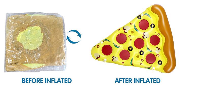 New Ins Pizza Floating Row -puhallettava PVC-aikuisille tarkoitettu vesilepotuoli, suuri paksuuntunut viihdekelluva sänky, kuva_voghion.com