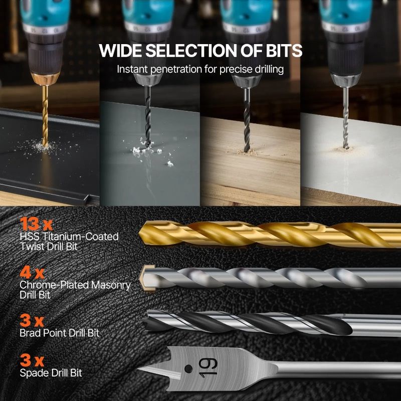 With Set Multi-purpose VEVOR Bit Case Screwdriver PCS Bit 70 Drill Set Carrying_voghion.com