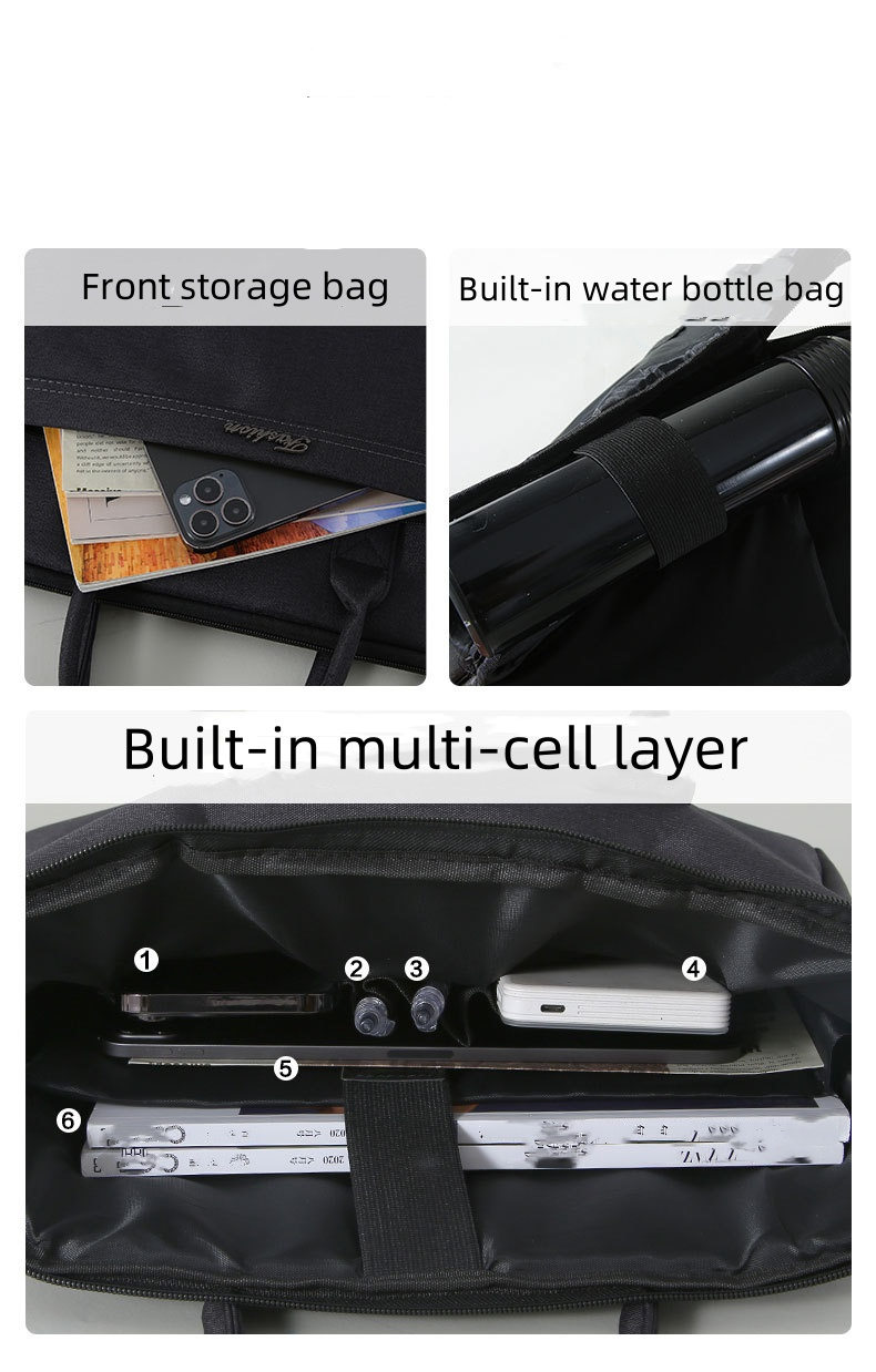 Business men's tote bag Conference briefcase Carrying men's bag file bag_voghion.com