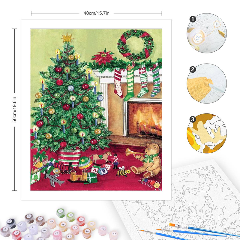 RUOPOTY Classic Paint By Numbers Handmade Decorative Paintings Christmas Tree Painting Numbers Gift _voghion.com