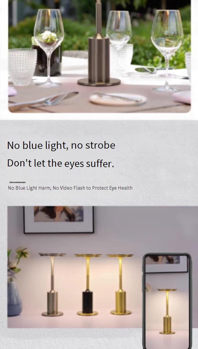 Lampada da tavolo a LED con controllo touch - Lampada da comodino ricaricabile con protezione per gli occhi, stile industriale per bar, ristoranti e camere da letto, dimmerabile bianco caldo/freddo_voghion.com