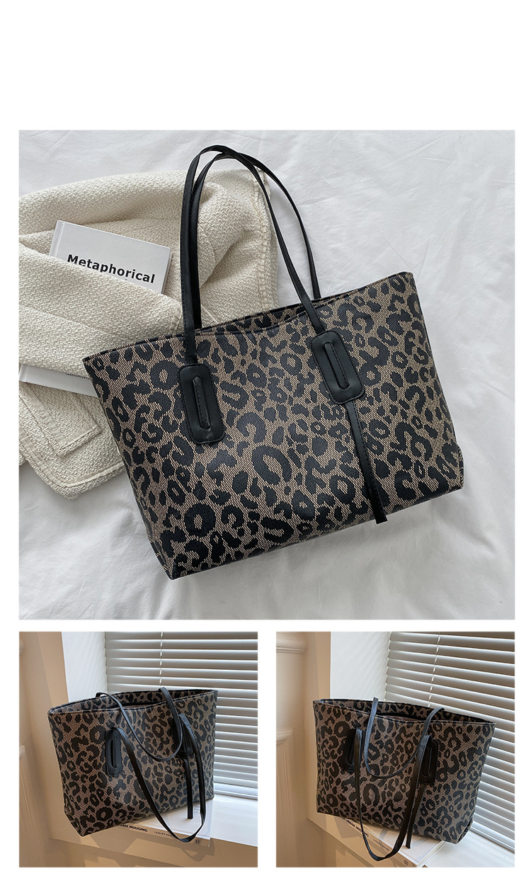 Borsa da donna di alta qualità, grande capacità, con stampa leopardata, borsa a mano grande retrò, borsa da ascella per donna_voghion.com