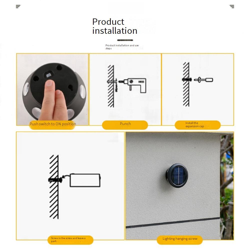 Solar-Wandleuchte für den Außenbereich, Gartendekoration, LED-Solarleuchte für Terrasse, Hof, Weg, wasserdicht IP65, Warmweiß/Kaltweiß_voghion.com