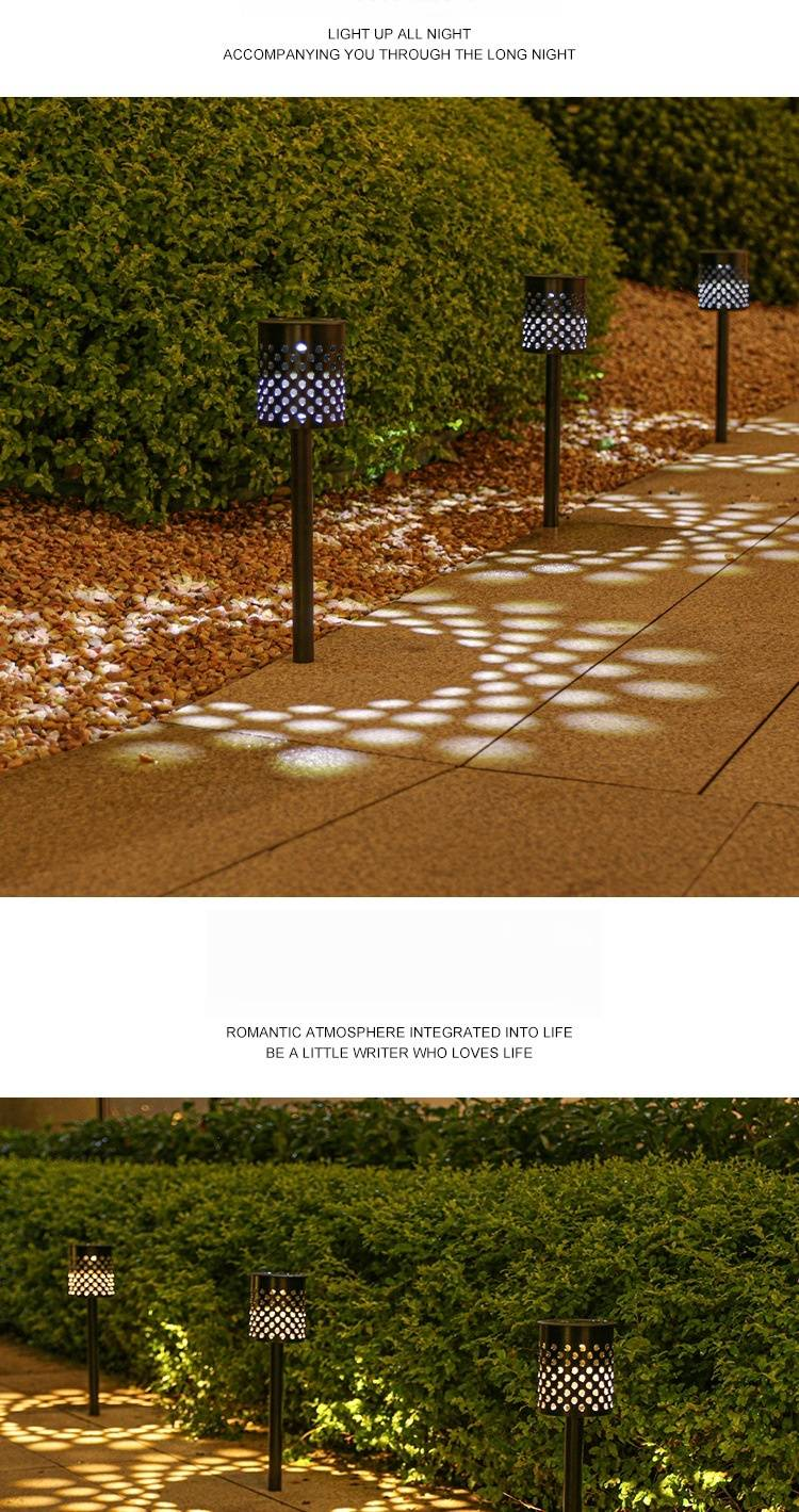 Solarbetriebene Rasenleuchten, wasserdichte Gartenleuchten für den Außenbereich für Wege, Höfe und Landschaftsdekoration mit LED-Beleuchtung (Weiß-/Warm-/Farboptionen)_voghion.com